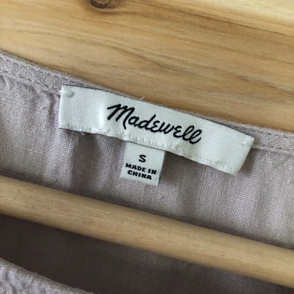Madewell Dusty Lilac Linen Blend Blouse S - Picture 4 of 9